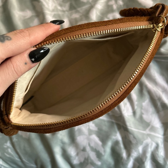 Loeffler Randall Mallory Cognac Woven Suede Crossbody Bag - Picture 5 of 6